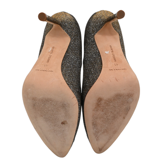 MANOLO BLAHNIK | Hangisi Glitter Crystal Buckle Pumps