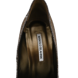 MANOLO BLAHNIK | Hangisi Glitter Crystal Buckle Pumps