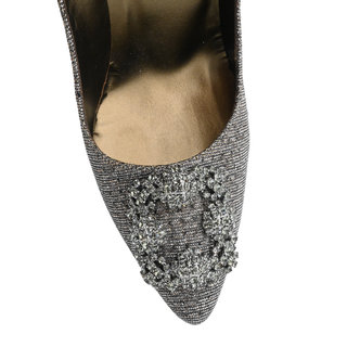 MANOLO BLAHNIK | Hangisi Glitter Crystal Buckle Pumps