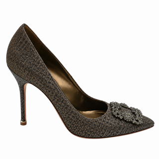MANOLO BLAHNIK | Hangisi Glitter Crystal Buckle Pumps
