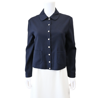 CELINE | Claudine Navy Cashmere Shirt Jacket