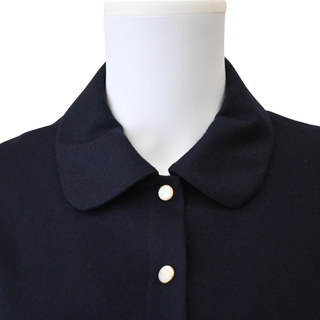 CELINE | Claudine Navy Cashmere Shirt Jacket