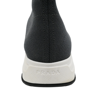 PRADA | Grey Knit Sock High-Top Sneakers
