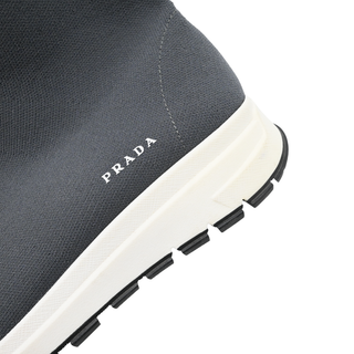 PRADA | Grey Knit Sock High-Top Sneakers