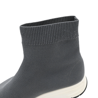 PRADA | Grey Knit Sock High-Top Sneakers