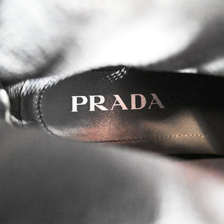 PRADA | Grey Knit Sock High-Top Sneakers
