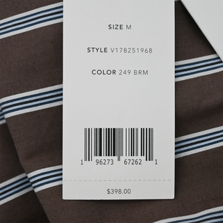 VINCE | Brown Striped Cotton-Blend Wrap Mini Dress