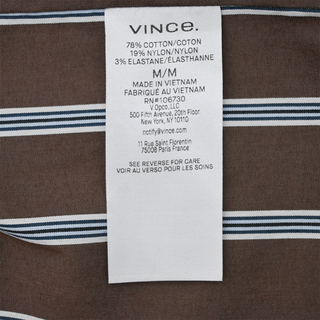 VINCE | Brown Striped Cotton-Blend Wrap Mini Dress