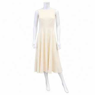VINCE | Cream Paneled Sleeveless Midi Dress