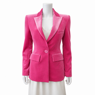 ALEX PERRY | Pink Velvet Single-Breasted Blazer