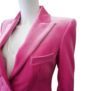 ALEX PERRY | Pink Velvet Single-Breasted Blazer