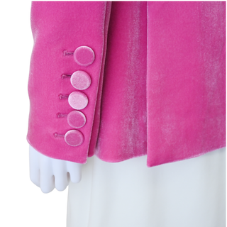 ALEX PERRY | Pink Velvet Single-Breasted Blazer