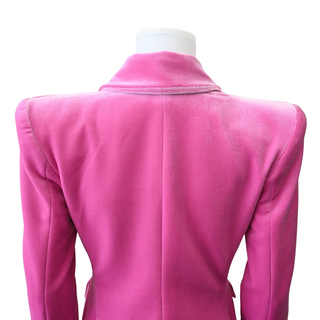 ALEX PERRY | Pink Velvet Single-Breasted Blazer