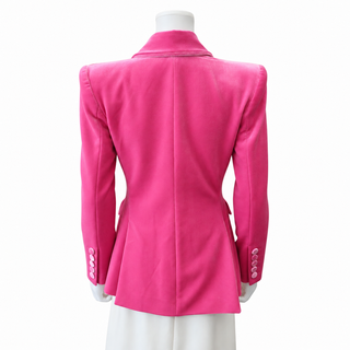 ALEX PERRY | Pink Velvet Single-Breasted Blazer