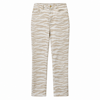 GANNI | Zebra Print Straight Leg Jeans