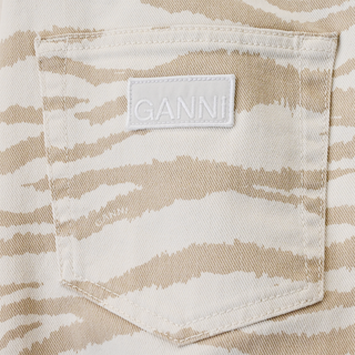 GANNI | Zebra Print Straight Leg Jeans
