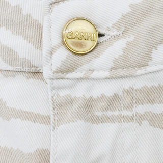 GANNI | Zebra Print Straight Leg Jeans