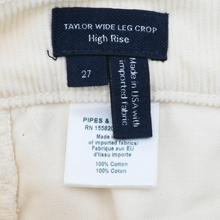 VERONICA BEARD | Taylor High Rise Wide Leg Crop Corduroy