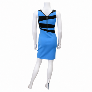LOUIS VUITTON | Blue & Black Bodycon Knit Mini Dress