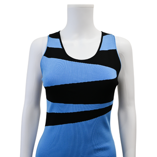LOUIS VUITTON | Blue & Black Bodycon Knit Mini Dress