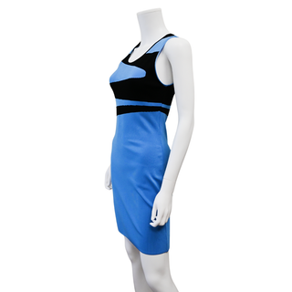 LOUIS VUITTON | Blue & Black Bodycon Knit Mini Dress