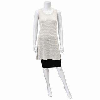 LORO PIANA | Tobago Optical White Linen & Silk Knit Tunic