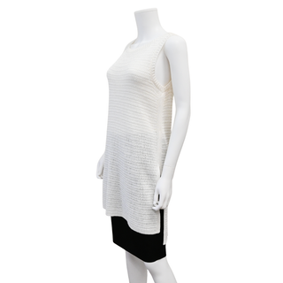 LORO PIANA | Tobago Optical White Linen & Silk Knit Tunic