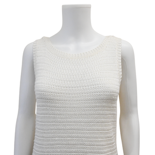 LORO PIANA | Tobago Optical White Linen & Silk Knit Tunic