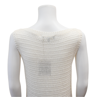 LORO PIANA | Tobago Optical White Linen & Silk Knit Tunic