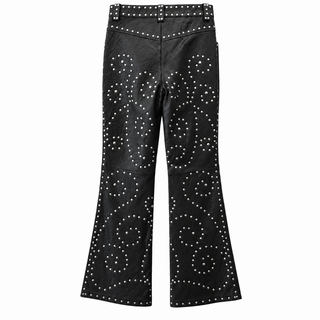 WE THE FREE | Studded Black Leather Flare Pants