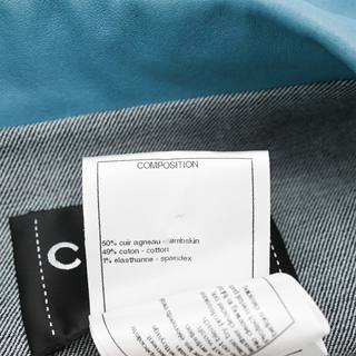 CHANEL | Blue Paneled Lambskin Leather Jacket