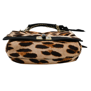 LANVIN | Leopard Print Pony Hair Happy Shoulder Bag