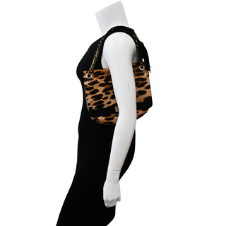 LANVIN | Leopard Print Pony Hair Happy Shoulder Bag