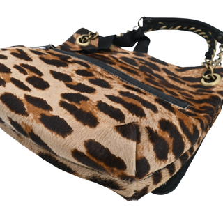 LANVIN | Leopard Print Pony Hair Happy Shoulder Bag