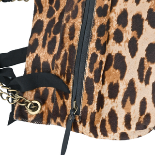 LANVIN | Leopard Print Pony Hair Happy Shoulder Bag