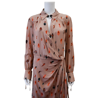 ALTUZARRA | Kat Feather-Print Silk Midi Dress