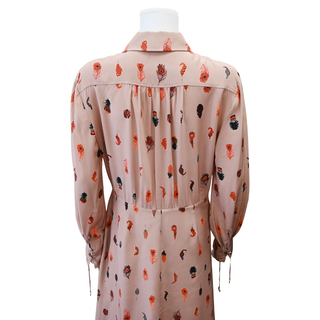ALTUZARRA | Kat Feather-Print Silk Midi Dress