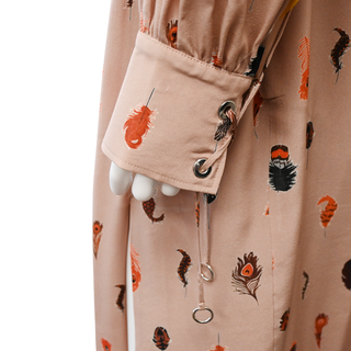ALTUZARRA | Kat Feather-Print Silk Midi Dress