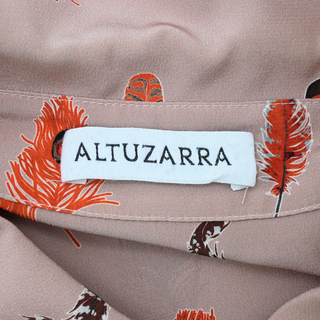 ALTUZARRA | Kat Feather-Print Silk Midi Dress