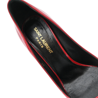SAINT LAURENT | Red Patent Leather Pointed Toe Stiletto Pumps