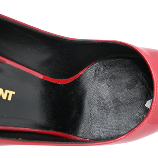 SAINT LAURENT | Red Patent Leather Pointed Toe Stiletto Pumps