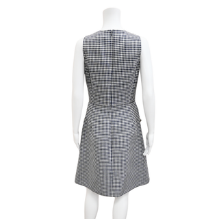 MK COLLECTION | Navy Gingham Wool Sheath Dress