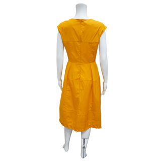 Light Orange Cotton Poplin Midi Dress