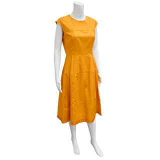 MARNI | Light Orange Cotton Poplin Midi Dress