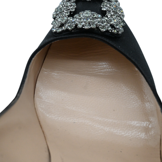 MANOLO BLAHNIK | Hangisi Crystal Buckle Satin Pumps