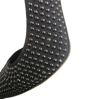 MANOLO BLAHNIK | Black Studded Suede Pointed-Toe Pumps