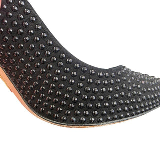 MANOLO BLAHNIK | Black Studded Suede Pointed-Toe Pumps