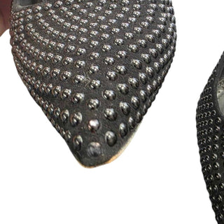 MANOLO BLAHNIK | Black Studded Suede Pointed-Toe Pumps