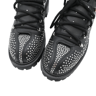 VALENTINO | Rockstud Embellished Leather Combat Boots