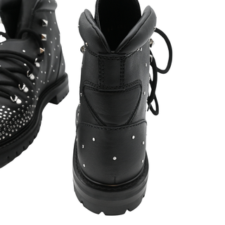 VALENTINO | Rockstud Embellished Leather Combat Boots